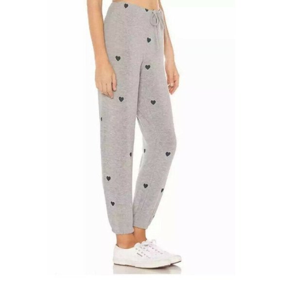 New Chaser Tiny Heart Joggers in Heather Grey - Picture 4 of 12